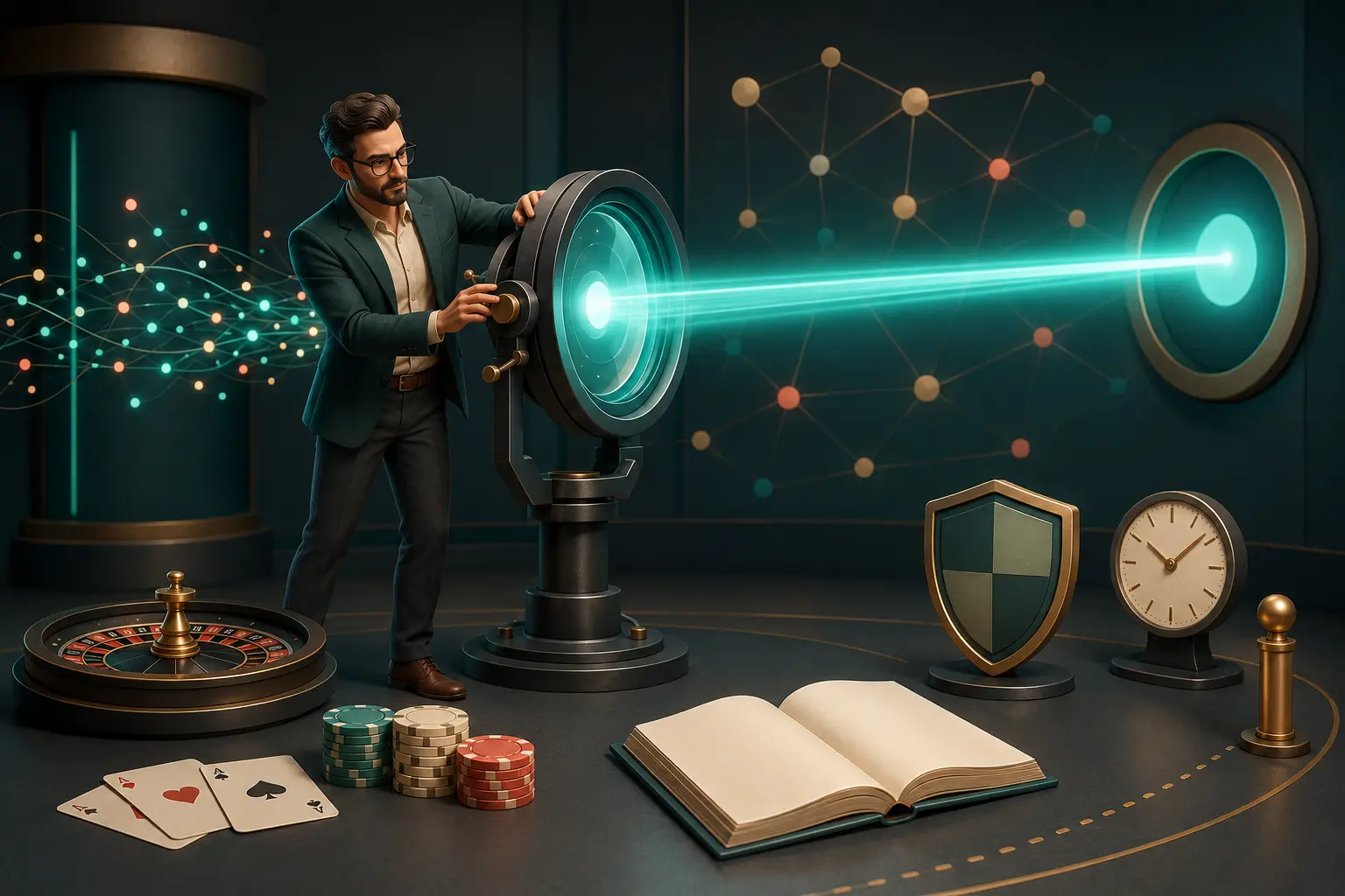 Casino knowledge visual showing an analyst turning scattered information into a clear signal